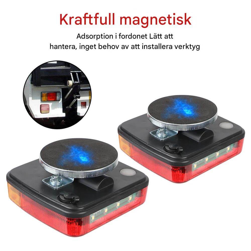 TrailMagnet - Magneettiset langattomat LED-takavalot perävaunuihin, asuntovaunuihin ja kuorma-autoihin | 5-toiminen langaton jarruvalo