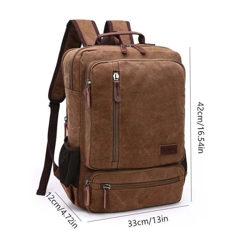 NomadiqPack - Vintage Canvas reppu matkustamiseen | Tyyli, toiminto ja joustavuus yhdessä