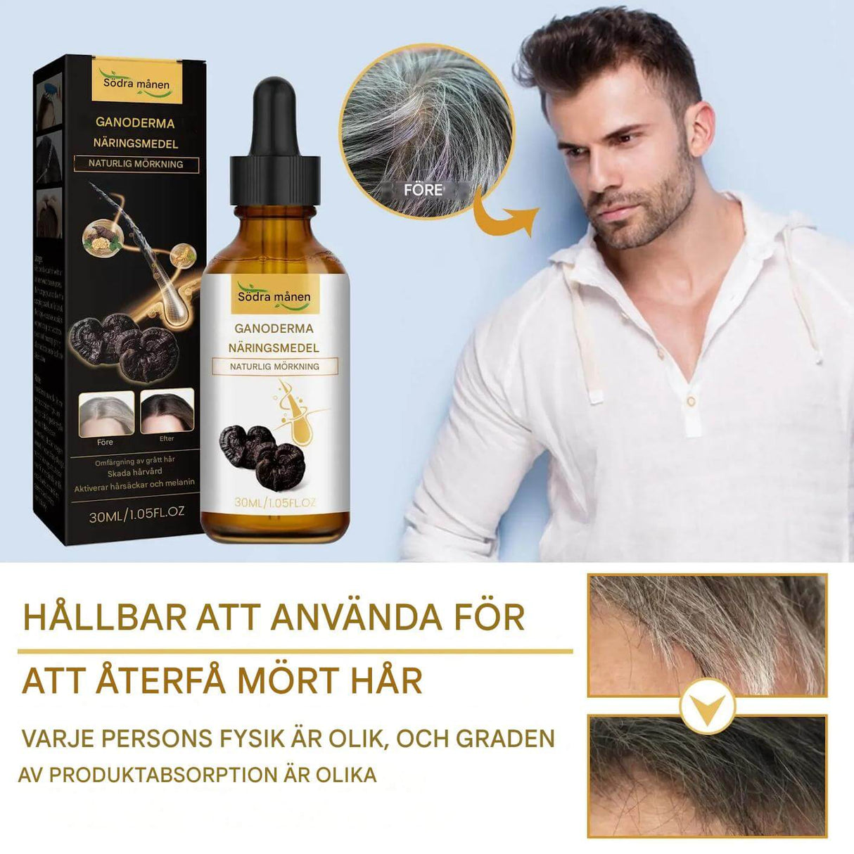 ToneRoot Serum - Hiusseerumi harmaille ja valkoisille hiuksille | Luonnollinen värinparannus ja päänahan ravitsemus