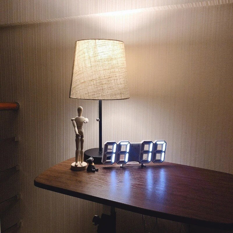 BrightChrono - 3D digitaalinen LED seinä- ja pöytä kello | Tyylikäs aikanäyttö kotiin ja toimistoon.