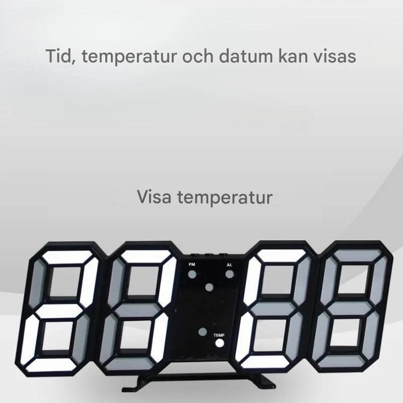 BrightChrono - 3D digitaalinen LED seinä- ja pöytä kello | Tyylikäs aikanäyttö kotiin ja toimistoon.