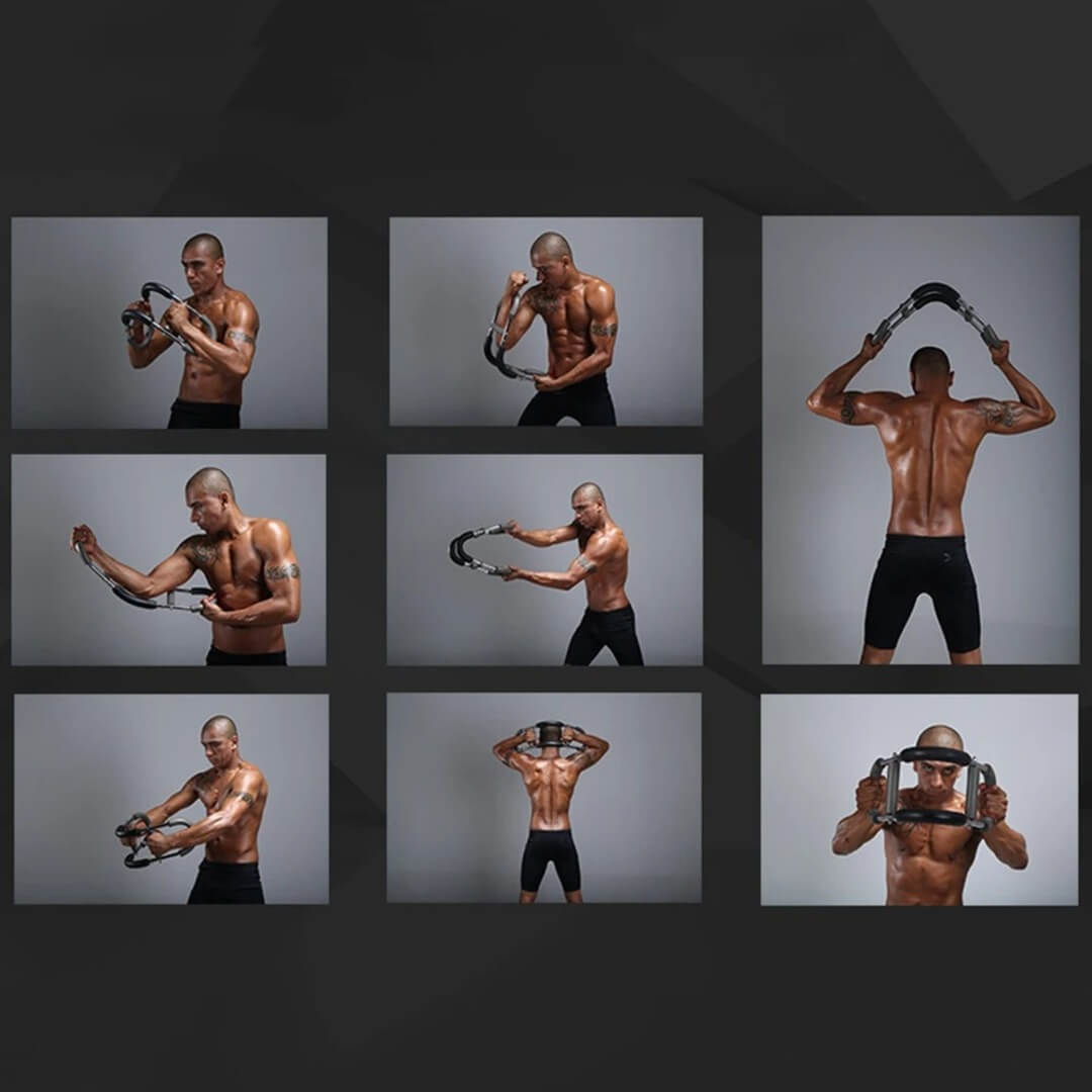 PowerFlex - Säädettävä rinta- ja käsivarsivalmentaja | U-muotoinen laajennin voimaharjoitteluun kahvaystävällisellä vaahdolla.