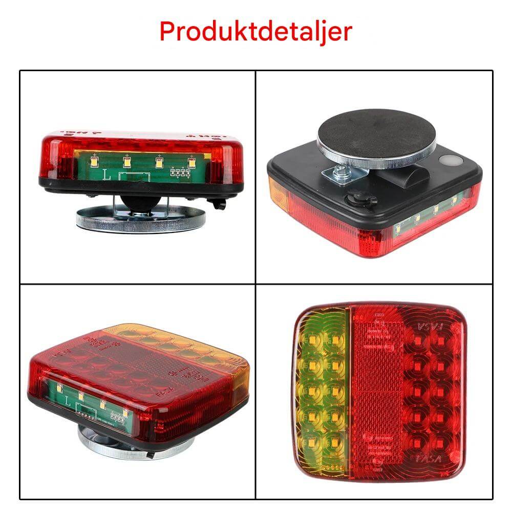 TrailMagnet - Magneettiset langattomat LED-takavalot perävaunuihin, asuntovaunuihin ja kuorma-autoihin | 5-toiminen langaton jarruvalo