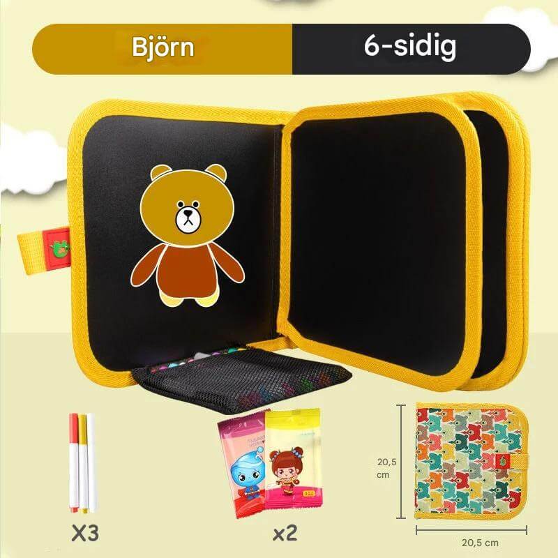 DoodleBloom - Uudelleenkäytettävä lasten piirustuskirja | Pyyhittävä & Kannettava luovuus Magic Penillä