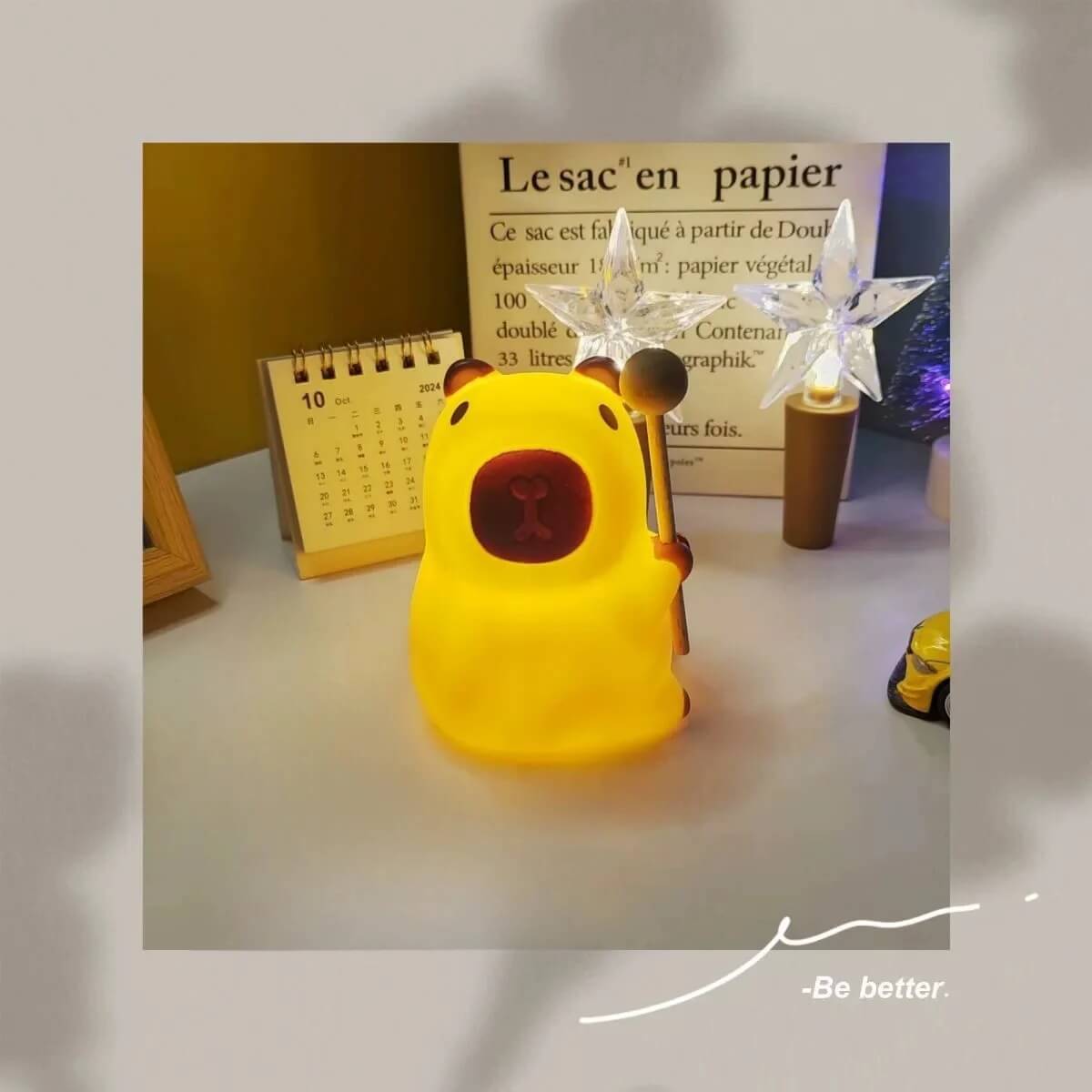 LumiBara - Kykyinen silikoni-yövalo lapsille | Pehmeä, ladattava ja turvallinen yöpöydänvalo kumppani