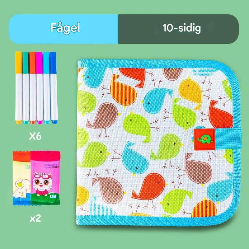 DoodleBloom - Uudelleenkäytettävä lasten piirustuskirja | Pyyhittävä & Kannettava luovuus Magic Penillä