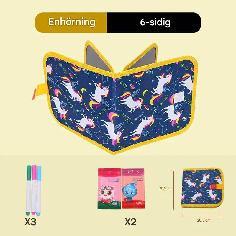 DoodleBloom - Uudelleenkäytettävä lasten piirustuskirja | Pyyhittävä & Kannettava luovuus Magic Penillä