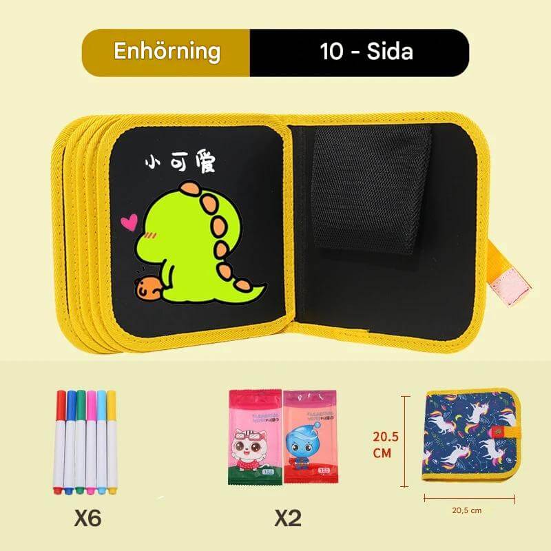 DoodleBloom - Uudelleenkäytettävä lasten piirustuskirja | Pyyhittävä & Kannettava luovuus Magic Penillä