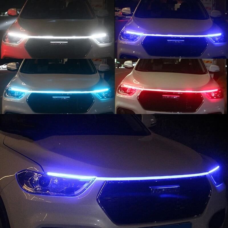 GlowTail - LED DRL Car Headliner | 150cm sekventiaalinen valonauha vedenkestävällä muotoilulla