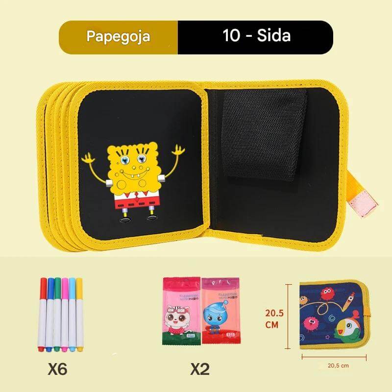 DoodleBloom - Uudelleenkäytettävä lasten piirustuskirja | Pyyhittävä & Kannettava luovuus Magic Penillä