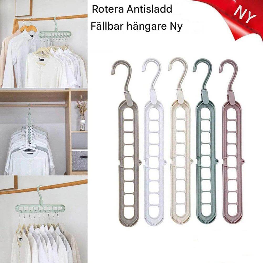 ClosetEase - Tilaa säästävä takin ripustin | Monikäyttöinen ripustin, jossa 9 koukkua ja 360° pyörivä koukku