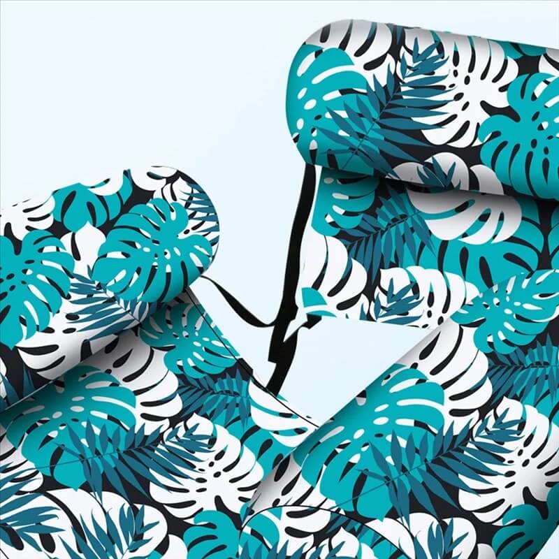 HydroHammock - Puhallettava kelluva tuoli aikuisille | Mukava allas riippumatto, jossa on niskatyyny ja kasvikuvio