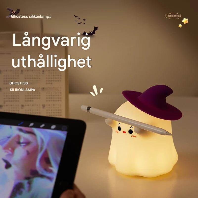 GlowShroom - Silikoni LED-yövalo | Pehmeä kurpitsa-, sieni- tai kummitusmuotoilu lastenhuoneisiin ja makuuhuoneisiin.
