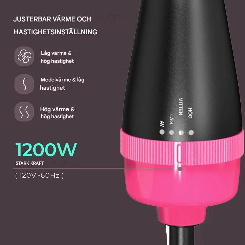 StylePro - 4-in-1 kuumailmaharja föönaukseen, tuuheuttamiseen ja muotoiluun | Helppo hiusten muotoilu yhdellä laitteella