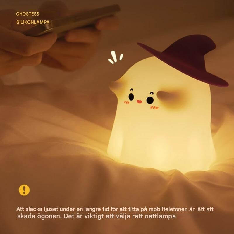 GlowShroom - Silikoni LED-yövalo | Pehmeä kurpitsa-, sieni- tai kummitusmuotoilu lastenhuoneisiin ja makuuhuoneisiin.