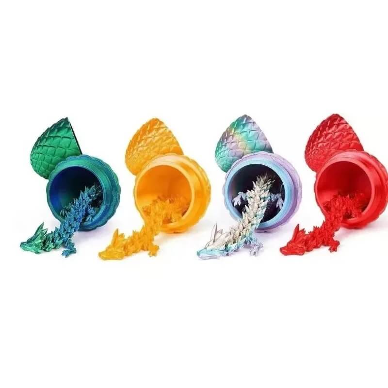 MystiCore - 3D-tulostettu lohikäärmeen muna, jossa on liikkuva minileija - maaginen yksityiskohta kirjoituspöydälle tai lastenhuoneeseen