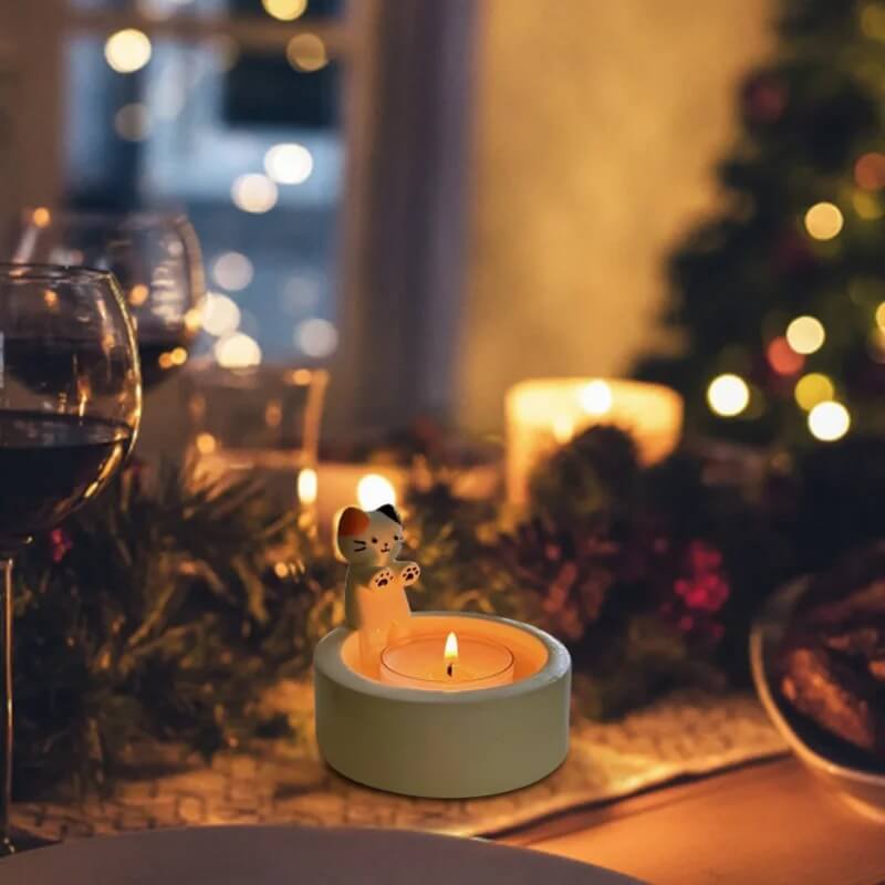 PawFlicker - koristeellinen eläimistä inspiroitunut kynttilänpidin lämpöä ja tunnelmaa varten.