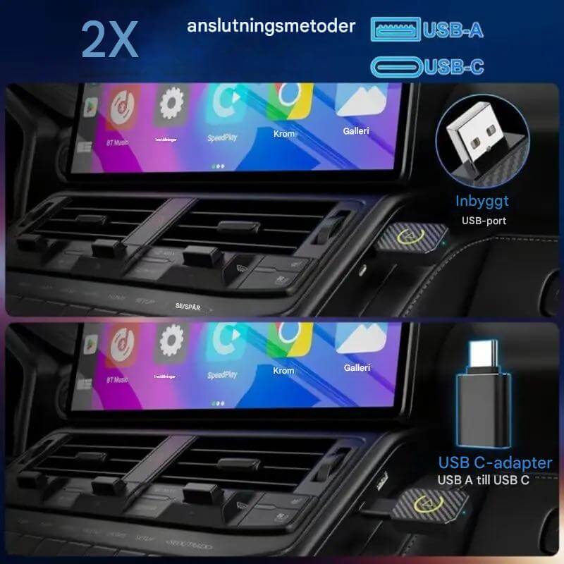 AutoLink - Sladdlös Android Auto & IOS CarPlay-adapter för Multimedia i Bilen
