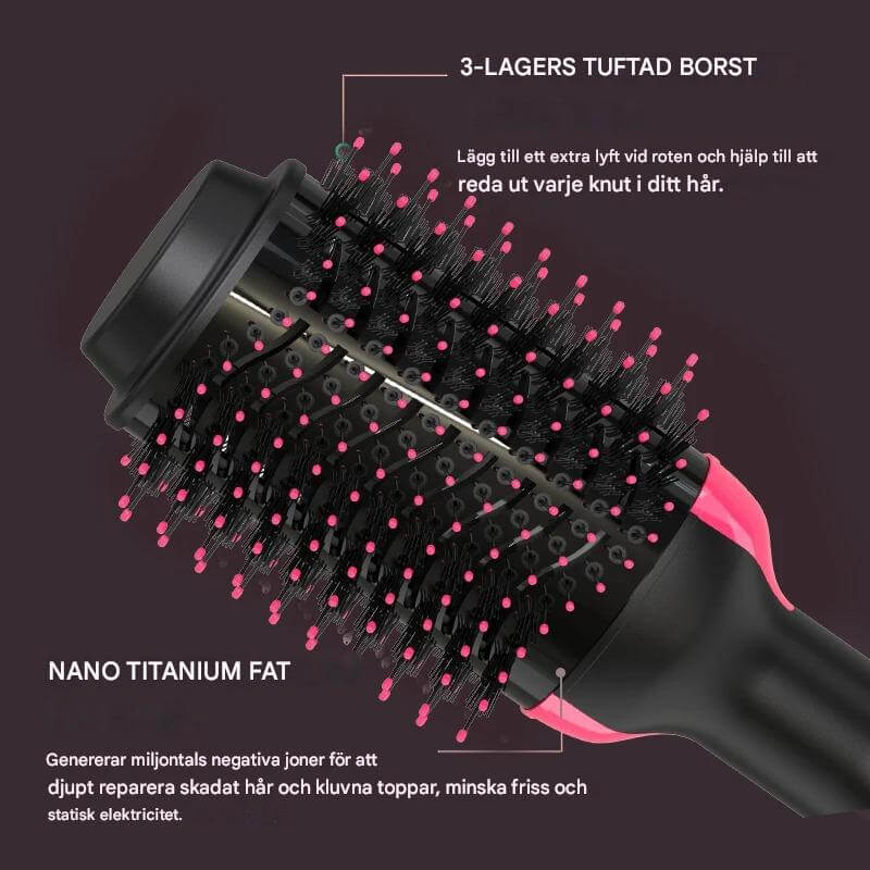 StylePro - 4-in-1 kuumailmaharja föönaukseen, tuuheuttamiseen ja muotoiluun | Helppo hiusten muotoilu yhdellä laitteella
