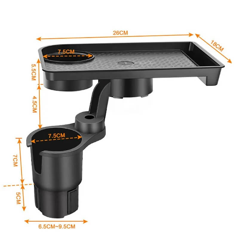 CarMealTray - Autotarjotin pyörivällä tarjoilupinnalla | Syö ja järjestä helposti autossa
