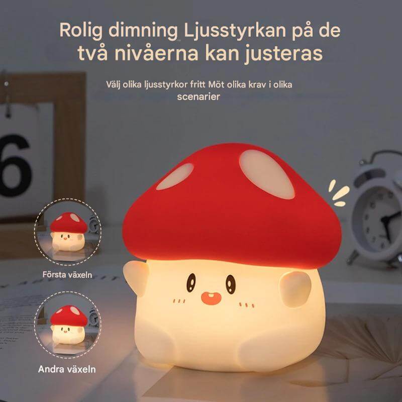 GlowShroom - Silikoni LED-yövalo | Pehmeä kurpitsa-, sieni- tai kummitusmuotoilu lastenhuoneisiin ja makuuhuoneisiin.