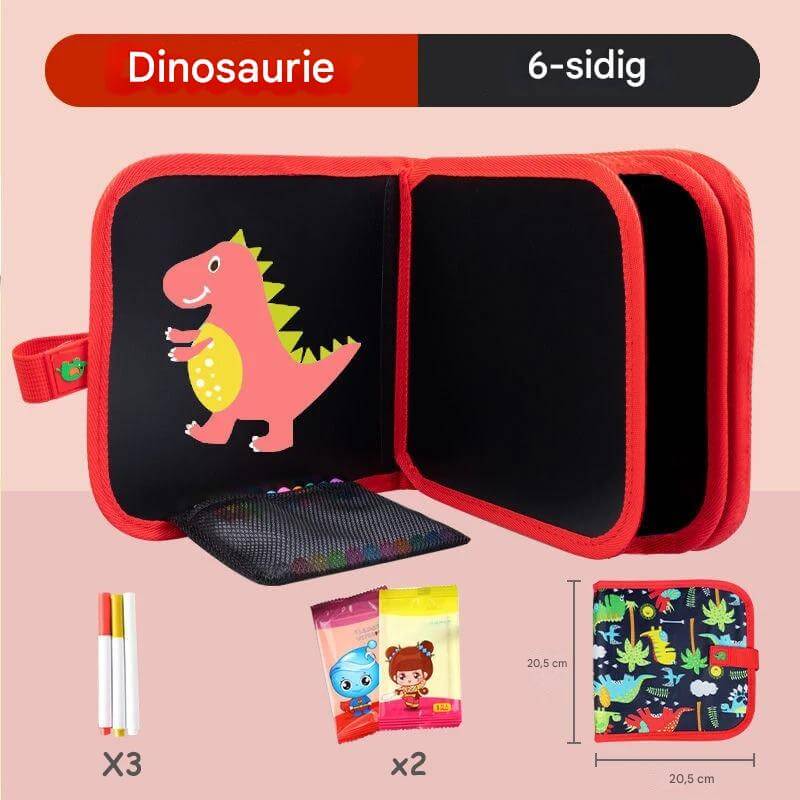 DoodleBloom - Uudelleenkäytettävä lasten piirustuskirja | Pyyhittävä & Kannettava luovuus Magic Penillä