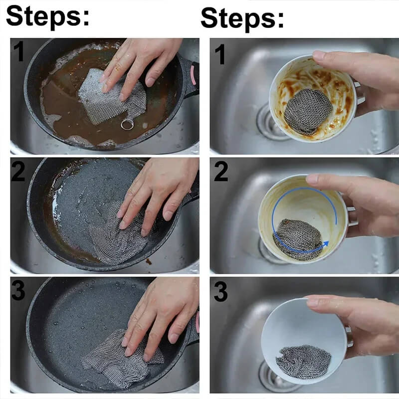 ScrubMaster™ - Monikäyttöinen Teräslanka, Uudelleenkäytettävä ja Tehokas.