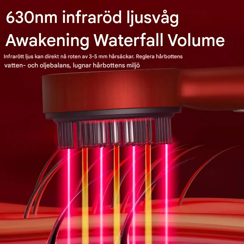 Punaisen valon terapian sähköinen hierontakampa - öljyn annostelijan kanssa