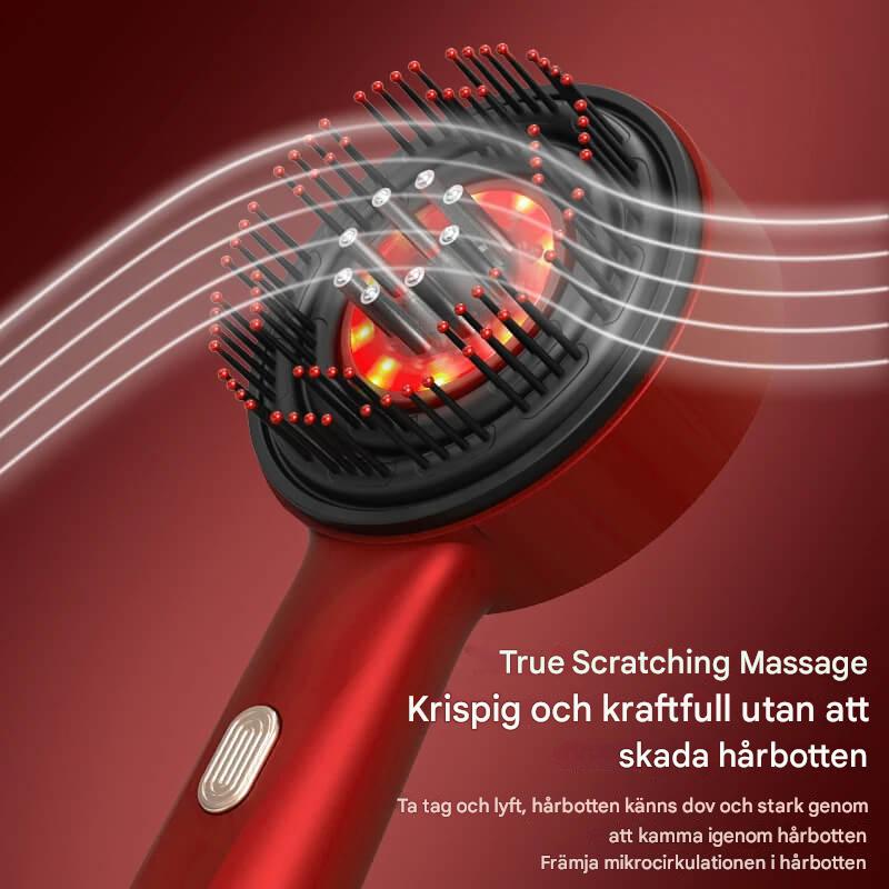 Punaisen valon terapian sähköinen hierontakampa - öljyn annostelijan kanssa