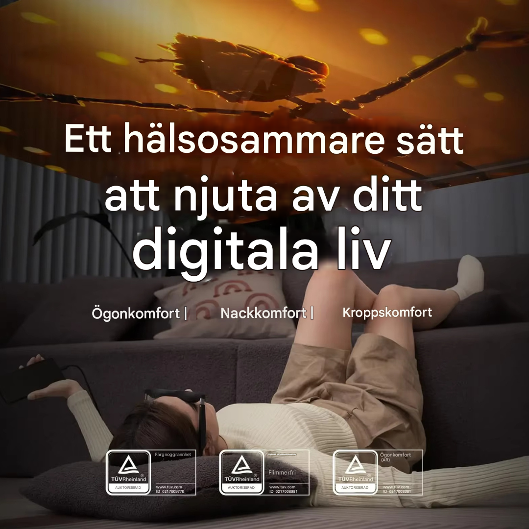 OptiView - Kannettavat Älykkäät AR-Lasit, Joissa On 330 Tuuman Näyttö 1080P HD 120Hz Kevyt Pitkäaikaiseen Käyttöön