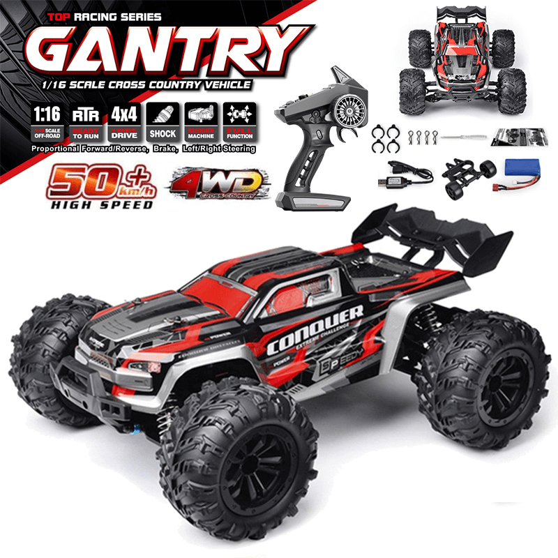 1:16 RC Car 50km/h - 4x4 Off-Road Monster Truck 4WD:llä ja 2.4G-kauko-ohjauksella