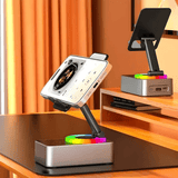 EchoStand – 5-in-1 langaton Bluetooth-kaiutin, matkapuhelinteline ja virtapankki matkoille, kotiin ja juhliin