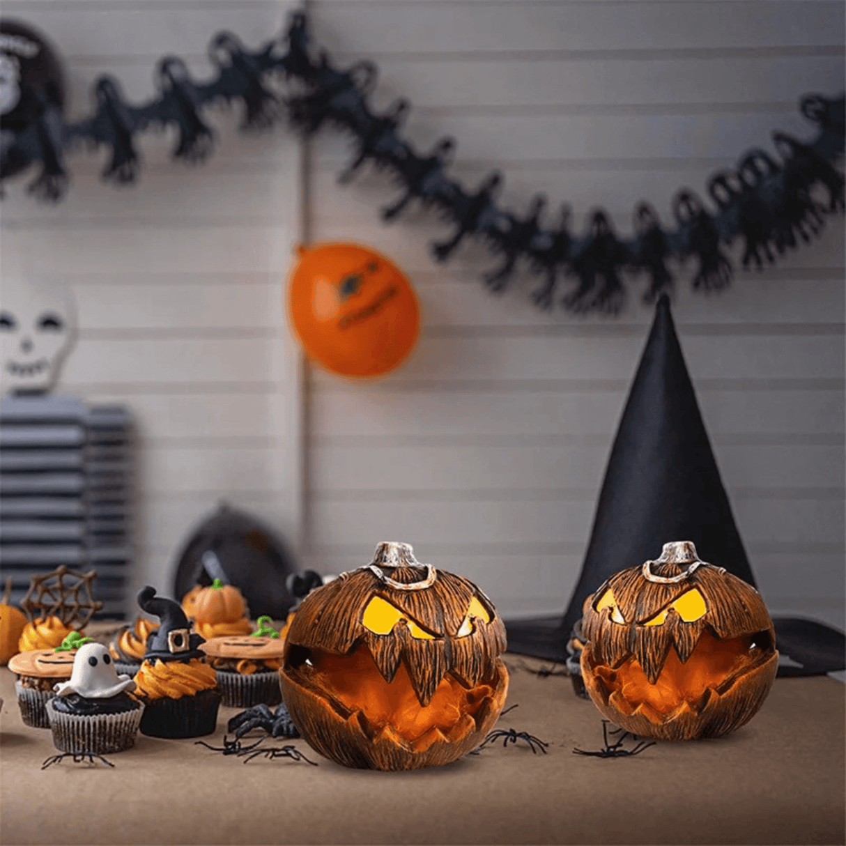PumpkinFright – Animoitu Halloween-kurpitsa LED-silmillä ja äänitehosteilla kummitustaloon ja juhlakoristeluun