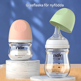 BabyFlow – Anti-Kolik-lasipullo pehmeällä silikonituttilla ja säädettävällä virtauksella