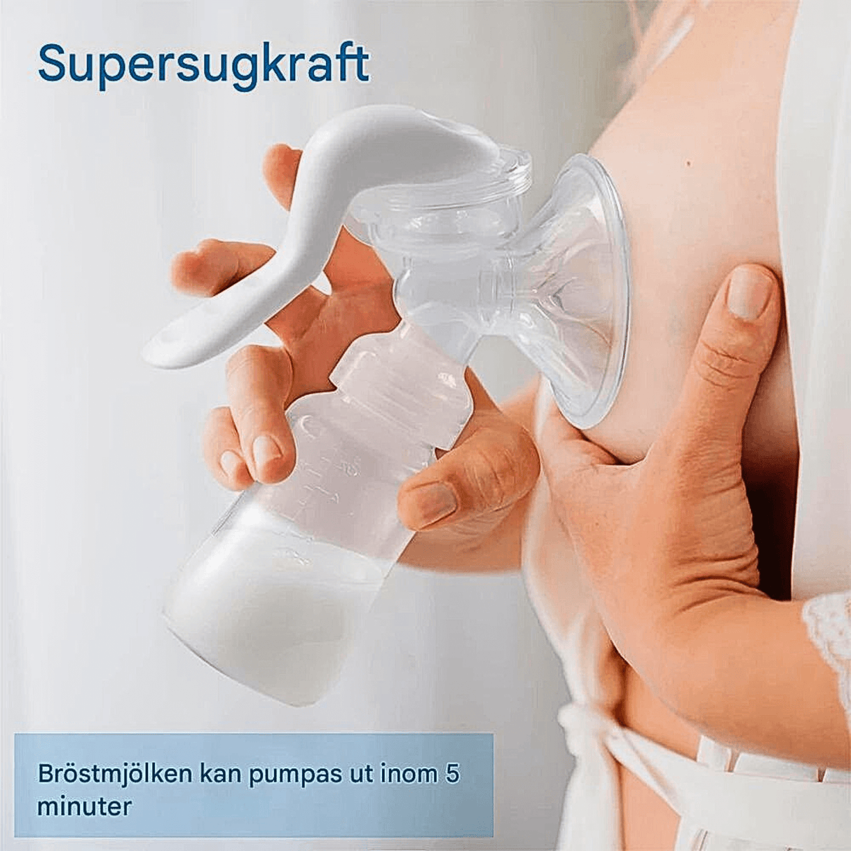 LactiMate – Manuaalinen rintapumppu BPA-vapaasta silikonista, ergonomisella kahvalla ja hiljaisella käynnin