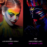 NeonAura – Halloween Neon Fluoresoiva UV-vartalomaalisetti kasvoille ja vartalolle, Glow in the Dark, juhla- ja festivaaliväri