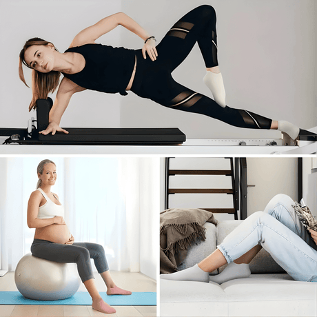 EaseMotion – Andningsbara Halkfria Yogastrumpor med Mjukt Grepp & Ventilerande Komfort