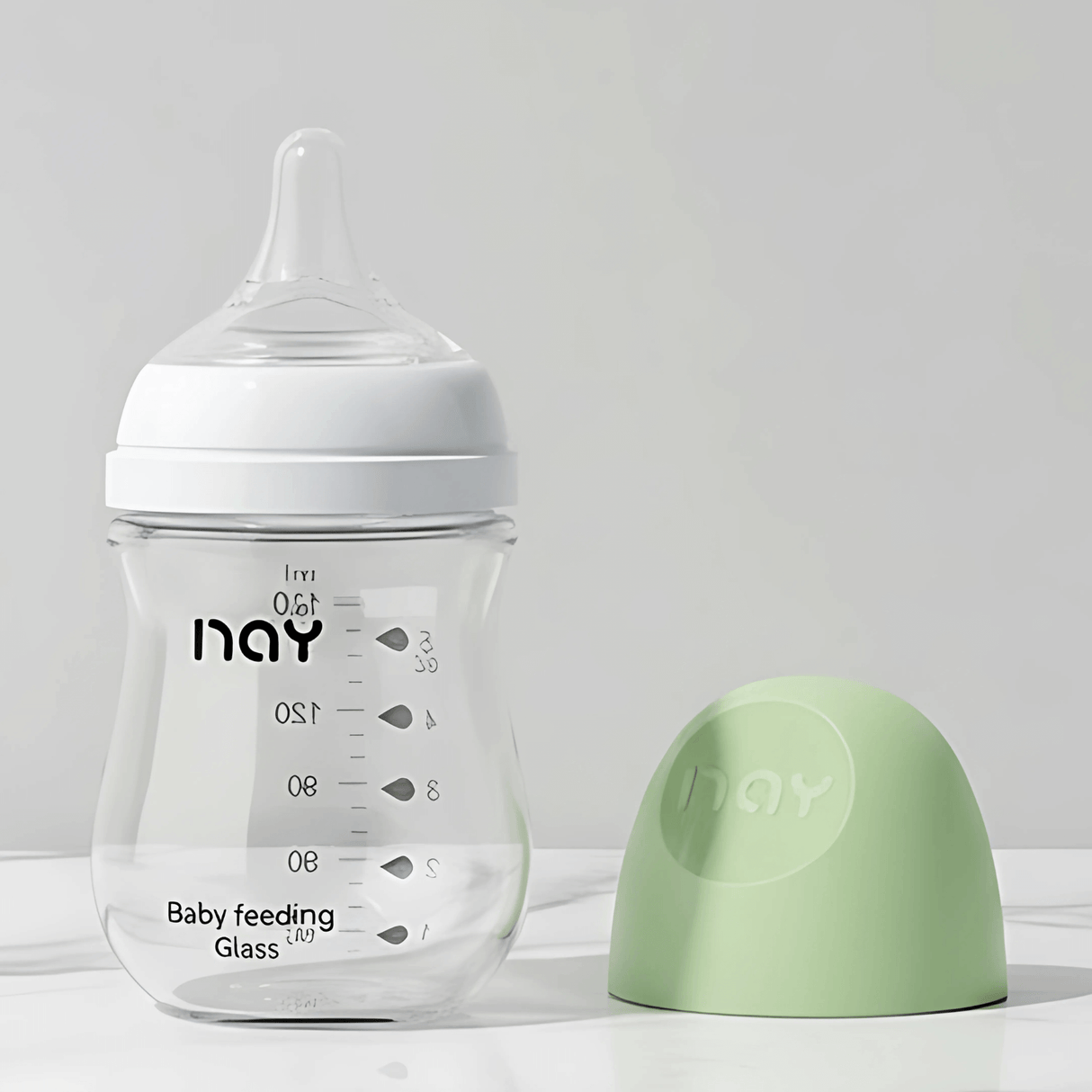 BabyFlow – Anti-Kolik-lasipullo pehmeällä silikonituttilla ja säädettävällä virtauksella
