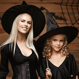 WitchGleam – Taitettava Halloween-noitahattu mustasta polyesteristä naamiaisiin, juhliin ja koristeluun