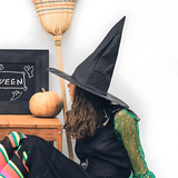 WitchGleam – Taitettava Halloween-noitahattu mustasta polyesteristä naamiaisiin, juhliin ja koristeluun