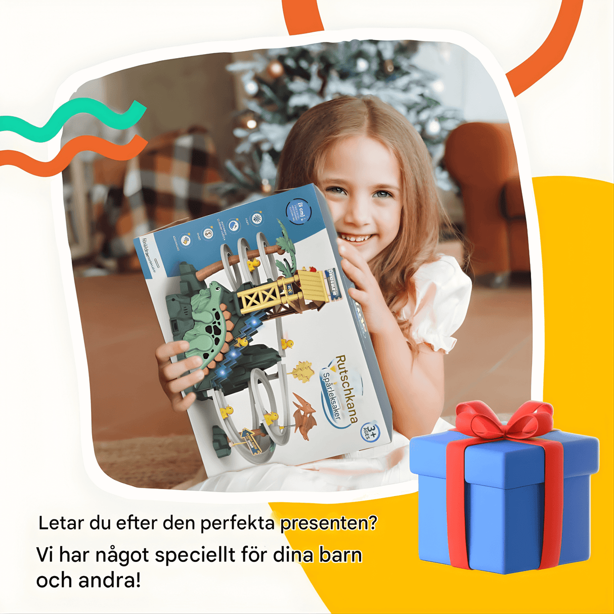 DinoTrack – Elektrisk Dubbelbanig Dinosaurie-rutschkana med Dynamiska Klättertrappor, Ljus & Musik för Barn