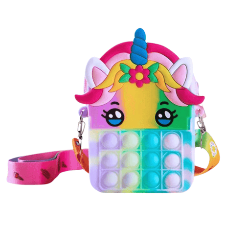 Paina Pop Bubbla -laukku – silikoninen fidget-käsilaukku lapsille, jossa on aistillinen leikki