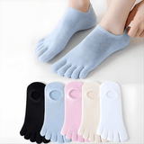 FlexiToe – 5 Par Halkfria Yoga- och Pilatesstrumpor med Fem Tår & Bekväm Passform för Dans och Träning