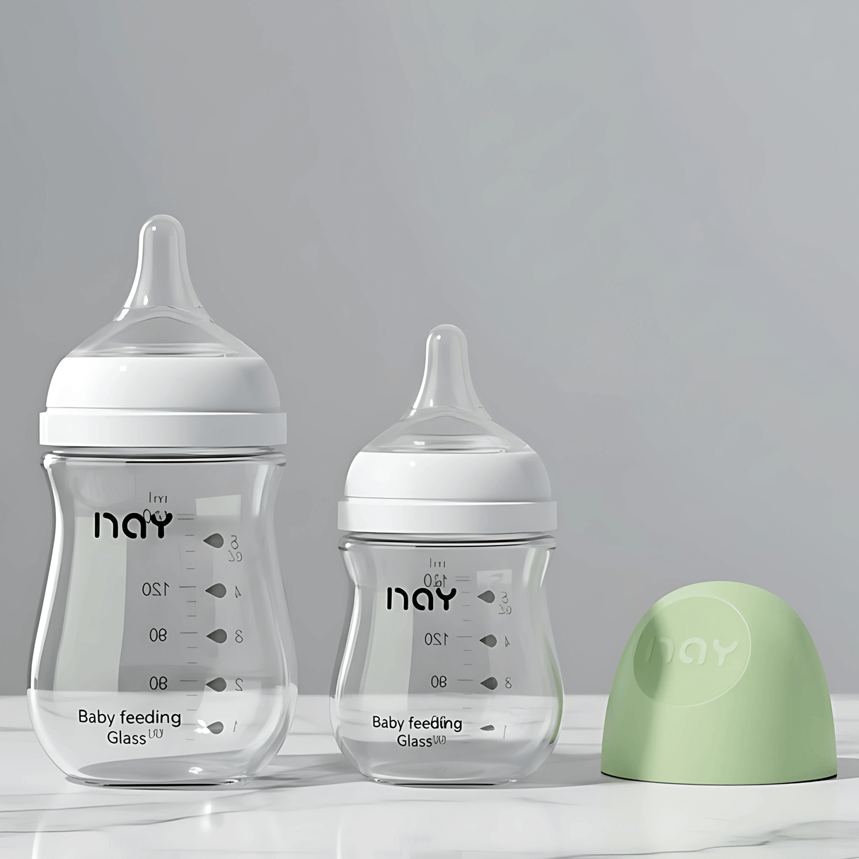 BabyFlow – Anti-Kolik-lasipullo pehmeällä silikonituttilla ja säädettävällä virtauksella