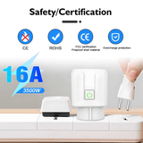 Smart WiFi-Kontakt 16A/20A – Röststyrd Uttagsadapter