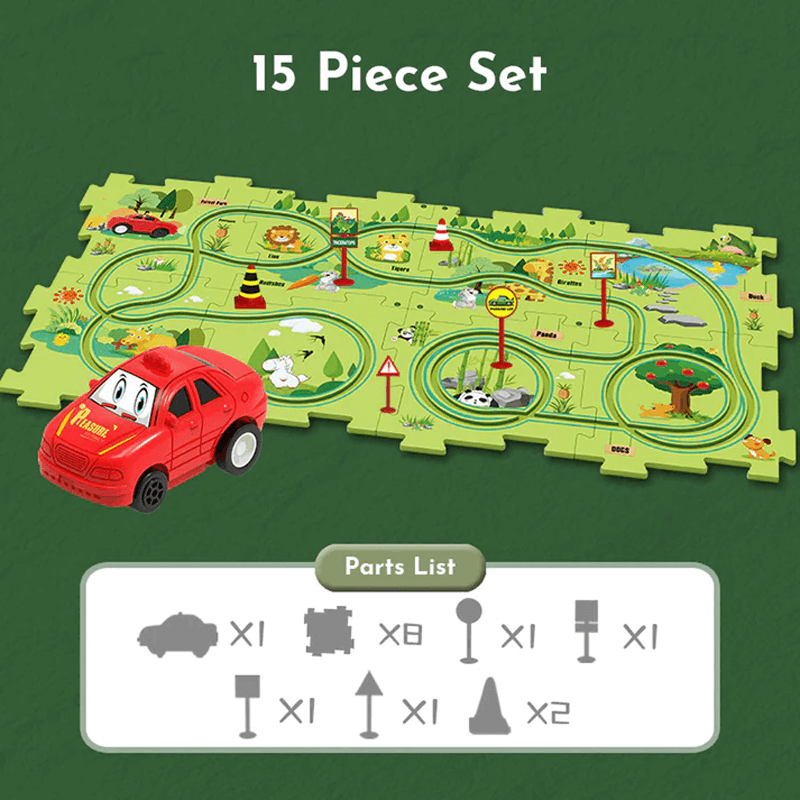 Rautatiepuzzle-lelusetti – tee-se-itse-paketti, joka kehittää lasten motorisia taitoja ja luovuutta