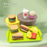 Mini Pretend Food Set – Realistinen hampurilaislautanen lasten roolileikkeihin