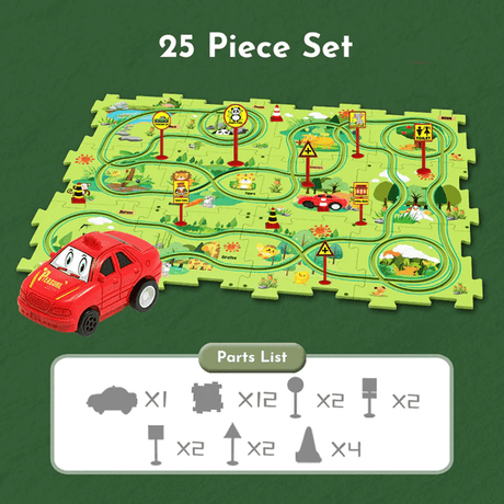 Rautatiepuzzle-lelusetti – tee-se-itse-paketti, joka kehittää lasten motorisia taitoja ja luovuutta