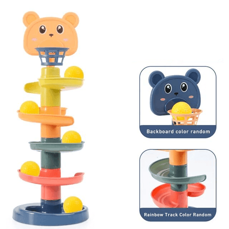 Montessori Ball Slide for Children | Opetuspakkaus, jossa on värilliset renkaat - Sensory Play & Early Development 3m+