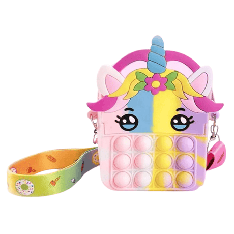 Paina Pop Bubbla -laukku – silikoninen fidget-käsilaukku lapsille, jossa on aistillinen leikki